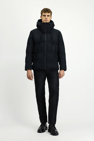  Siyah Kapüşonlu Şişme Spor Mont