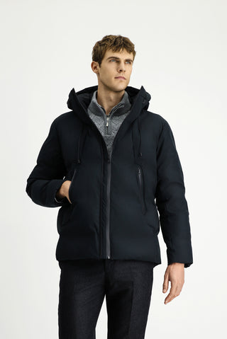  Siyah Kapüşonlu Şişme Spor Mont