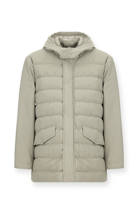 Taş Slim Fit Dar Kesim Kapüşonlu Cepli Fermuarlı Rüzgar Geçirmez Spor Şişme Mont