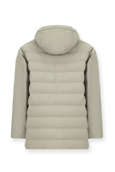 Taş Slim Fit Dar Kesim Kapüşonlu Cepli Fermuarlı Rüzgar Geçirmez Spor Şişme Mont