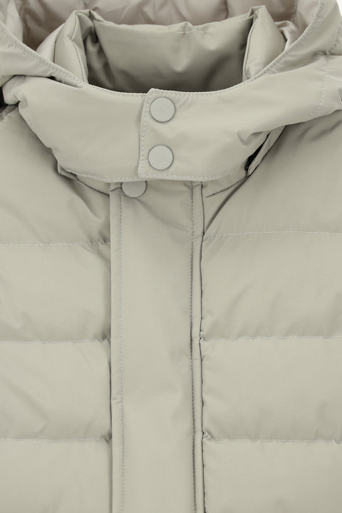 Taş Slim Fit Dar Kesim Kapüşonlu Cepli Fermuarlı Rüzgar Geçirmez Spor Şişme Mont