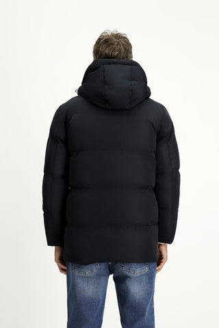  Koyu Lacivert Kapüşonlu Spor Şişme Mont