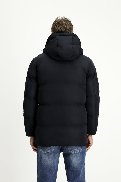 Koyu Lacivert Kapüşonlu Spor Şişme Mont