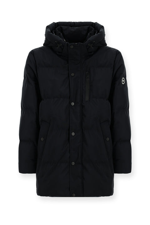 Koyu Lacivert Kapüşonlu Spor Şişme Mont