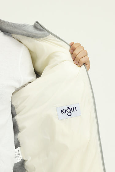 Açık Gri Melanj Spor Şişme Scuba Mont