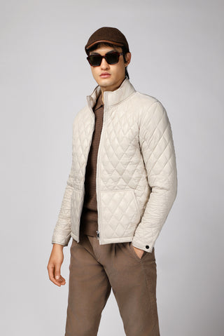  Açık Bej Kapitone Spor Mont