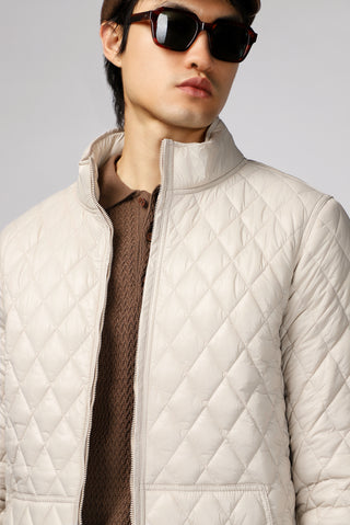  Açık Bej Kapitone Spor Mont