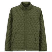 Orta Haki Dik Yaka Cepli Fermuarlı Rüzgar Geçirmez Kapitone Spor Mont