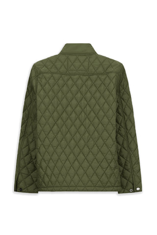  Orta Haki Dik Yaka Cepli Fermuarlı Rüzgar Geçirmez Kapitone Spor Mont