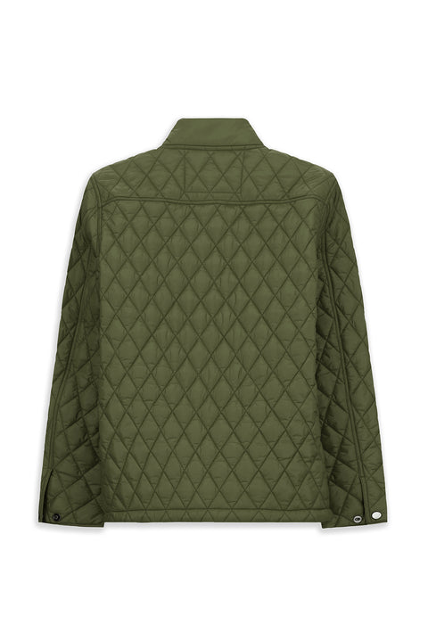 Orta Haki Dik Yaka Cepli Fermuarlı Rüzgar Geçirmez Kapitone Spor Mont