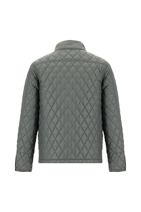 Koyu Antrasit Dik Yaka Cepli Fermuarlı Rüzgar Geçirmez Kapitone Spor Mont