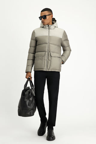  Orta Vizon Slim Fit Dar Kesim Kapüşonlu Spor Şişme Mont