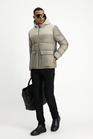  Orta Vizon Slim Fit Dar Kesim Kapüşonlu Spor Şişme Mont