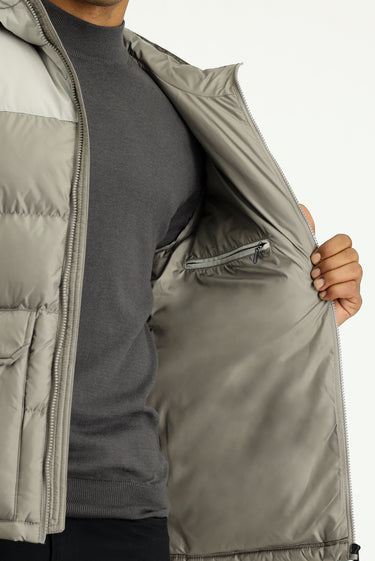 Orta Vizon Slim Fit Dar Kesim Kapüşonlu Spor Şişme Mont