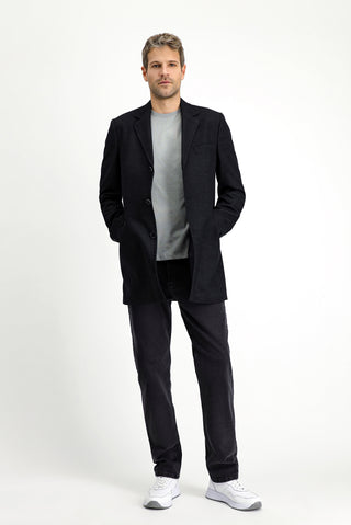  Koyu Antrasit Yünlü Klasik Kaban