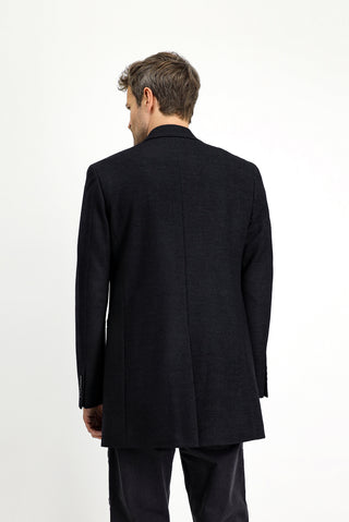  Koyu Antrasit Yünlü Klasik Kaban