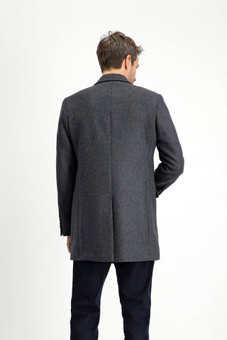  Koyu Antrasit Yünlü Klasik Kaban