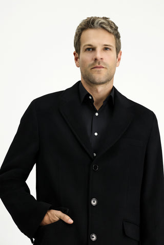  Siyah Yünlü Klasik Kaban