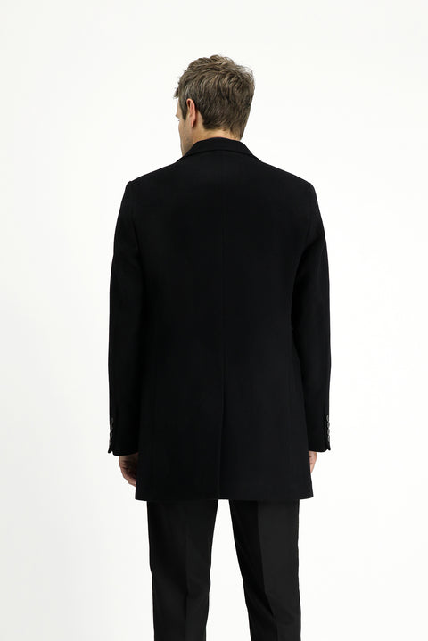 Siyah Yünlü Klasik Kaban