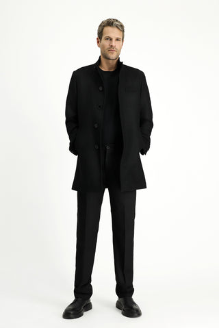  Siyah Yünlü Klasik Kaban