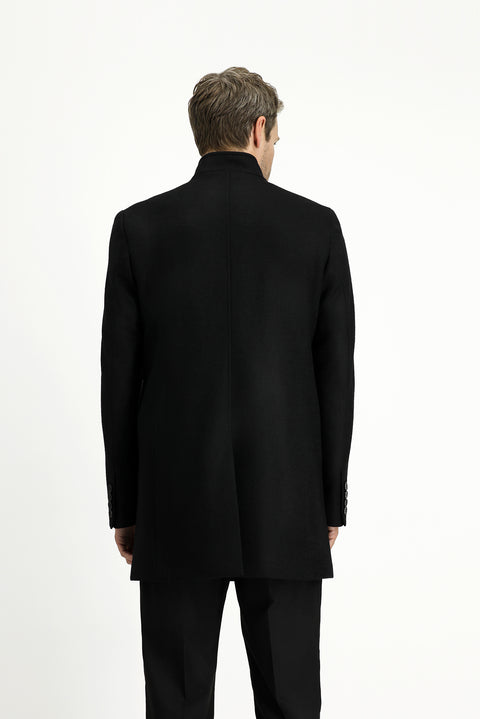 Siyah Yünlü Klasik Kaban