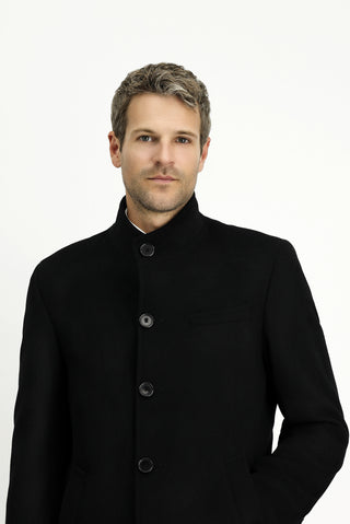  Siyah Yünlü Klasik Kaban