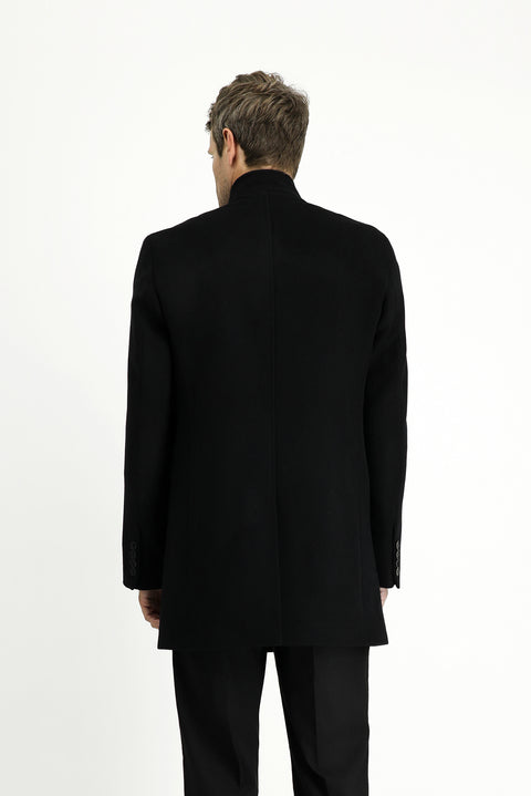 Siyah Yünlü Klasik Kaban