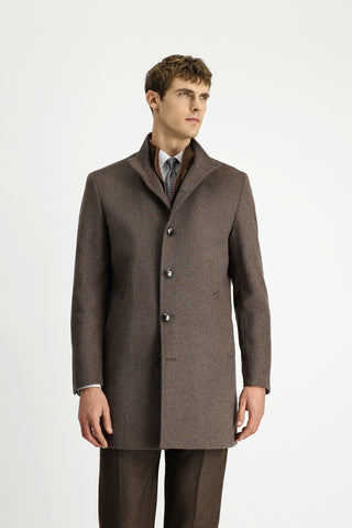  Açık Kahve  Çıkma Mostra Yünlü Klasik Kaban