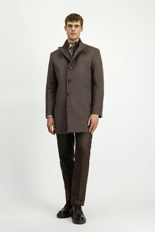  Açık Kahve  Çıkma Mostra Yünlü Klasik Kaban