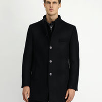 Siyah Yünlü Klasik Kaban