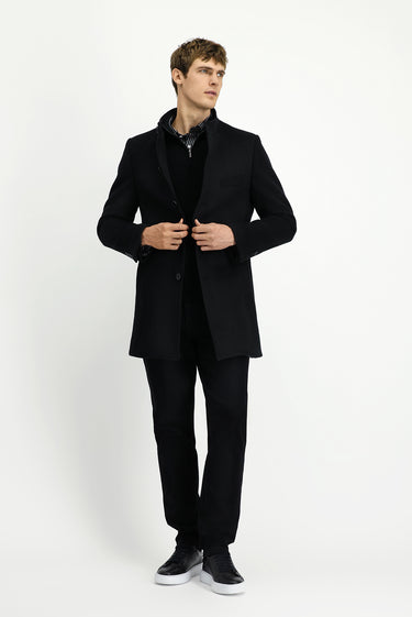  Siyah Yünlü Klasik Kaban