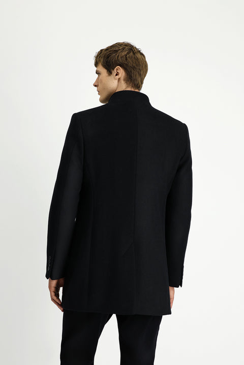 Siyah Yünlü Klasik Kaban