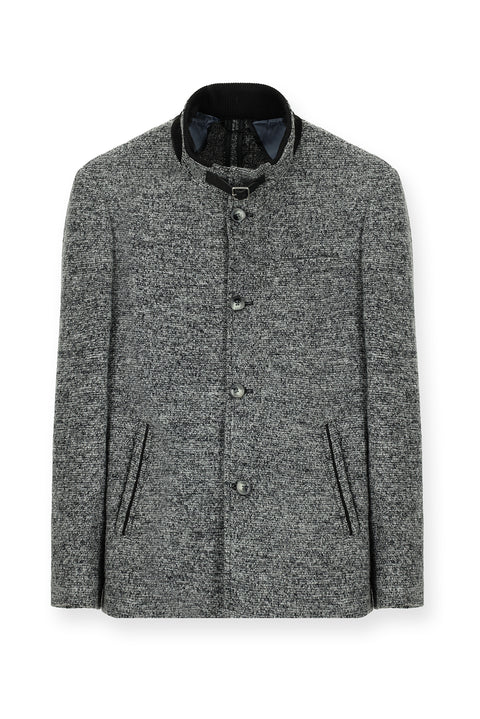 Orta Gri Yünlü Klasik Kaban