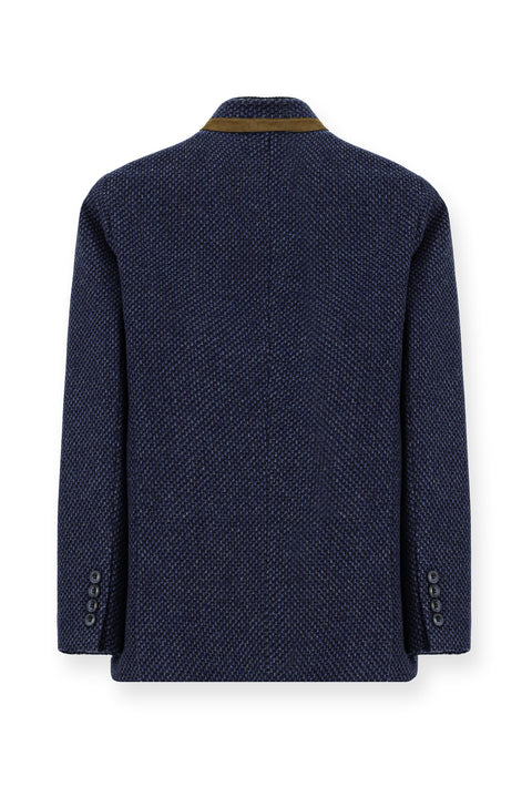 Orta Lacivert Yünlü Klasik Kaban