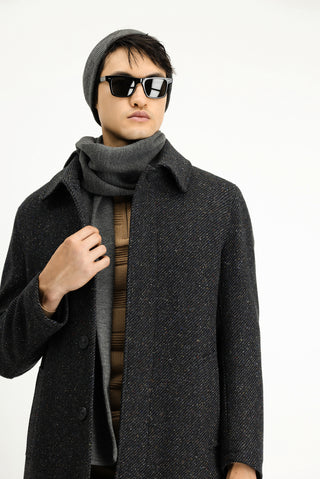  Orta Antrasit Yünlü Klasik Kaban