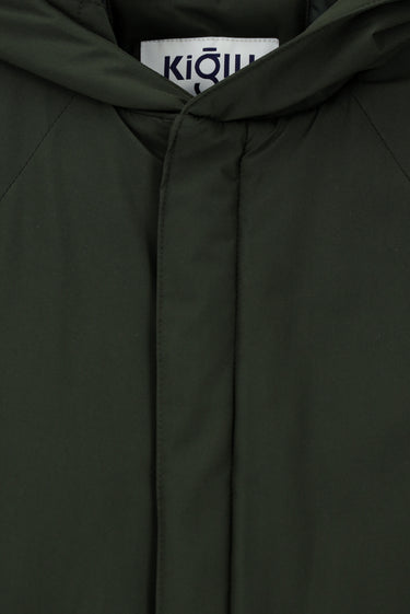 Orta Haki Slim Fit Dar Kesim Kapüşonlu Spor Şişme Kaban