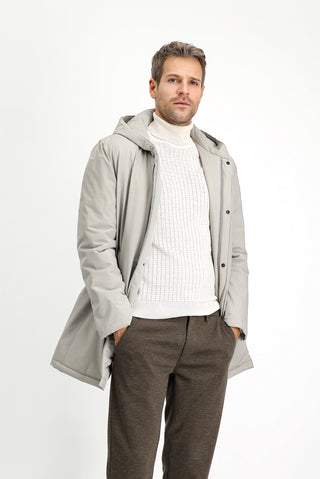  Orta Vizon Slim Fit Dar Kesim Kapüşonlu Spor Şişme Kaban