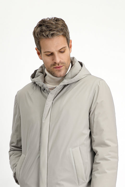 Orta Vizon Slim Fit Dar Kesim Kapüşonlu Spor Şişme Kaban