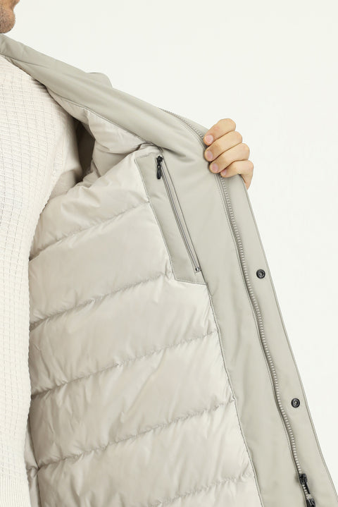 Orta Vizon Slim Fit Dar Kesim Kapüşonlu Spor Şişme Kaban