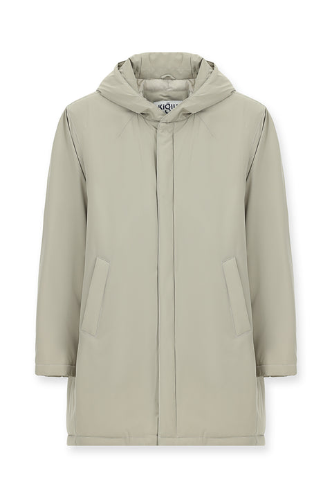 Orta Vizon Slim Fit Dar Kesim Kapüşonlu Spor Şişme Kaban