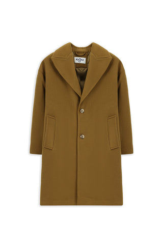  Camel Sivri Yaka Oversize Ekstra Rahat Kesim Cepli Düğmeli Yünlü Klasik Palto