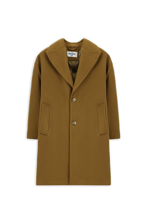 Camel Sivri Yaka Oversize Ekstra Rahat Kesim Cepli Düğmeli Klasik Palto