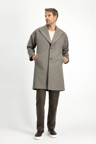  Koyu Vizon Oversize Yünlü Palto