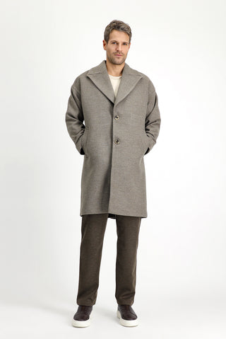  Koyu Vizon Oversize Yünlü Palto