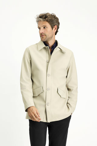  Açık Bej Techno-Line Likralı Pardösü & Trençkot