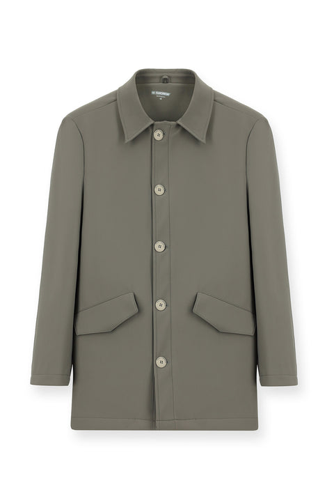 Dark Mink Techno-Line Lycra Overcoat & Trench Coat