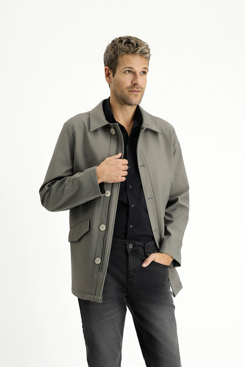 Dark Mink Techno-Line Lycra Overcoat & Trench Coat