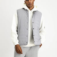 Orta Gri Slim Fit Dar Kesim Spor Kapitone Yelek