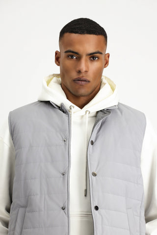  Orta Gri Slim Fit Dar Kesim Spor Kapitone Yelek