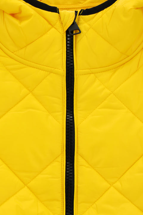Açık Sarı Kapüşonlu Kapitone Spor Yelek